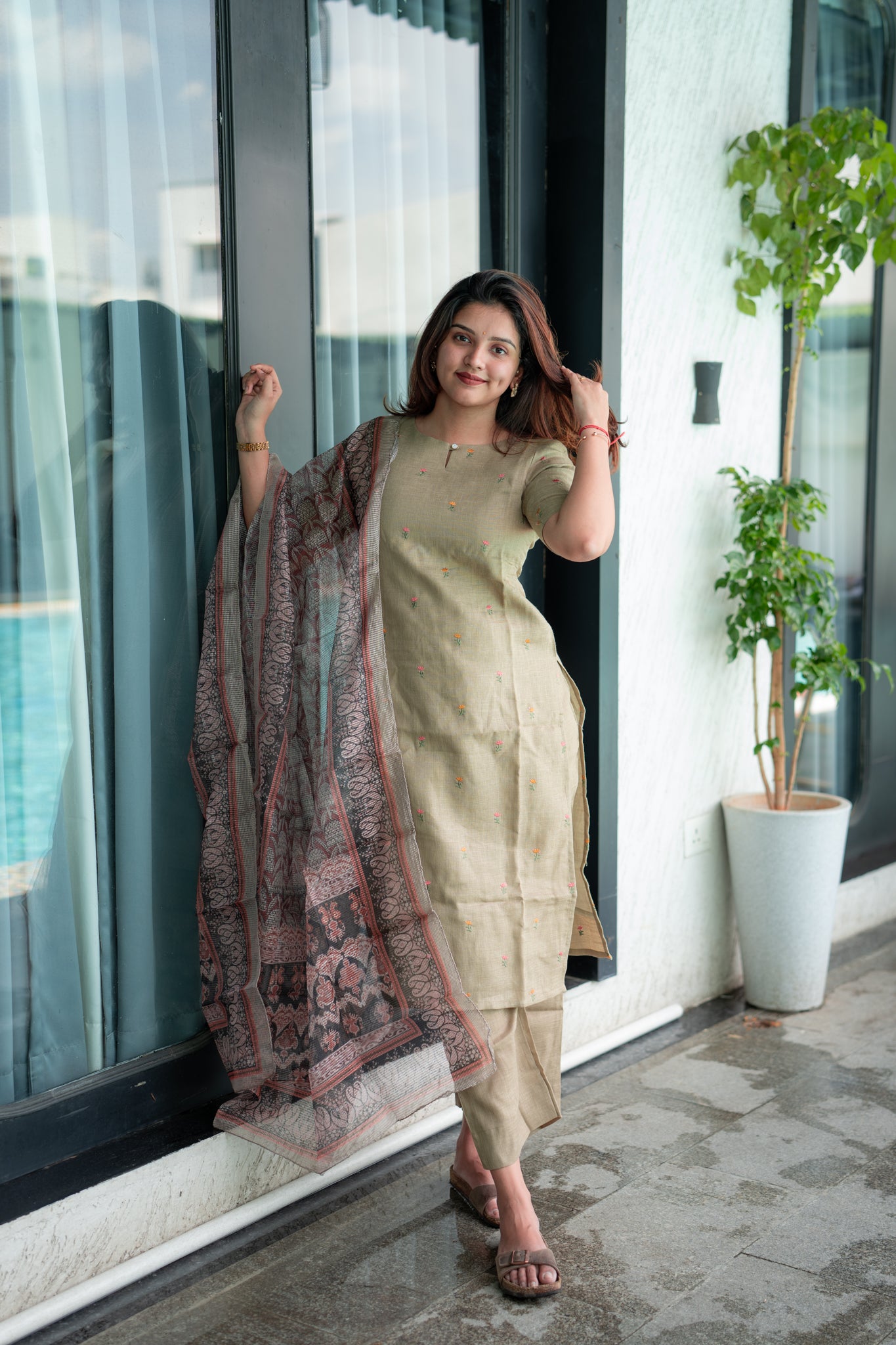 Earthy Serenity Linen 3 piece suit