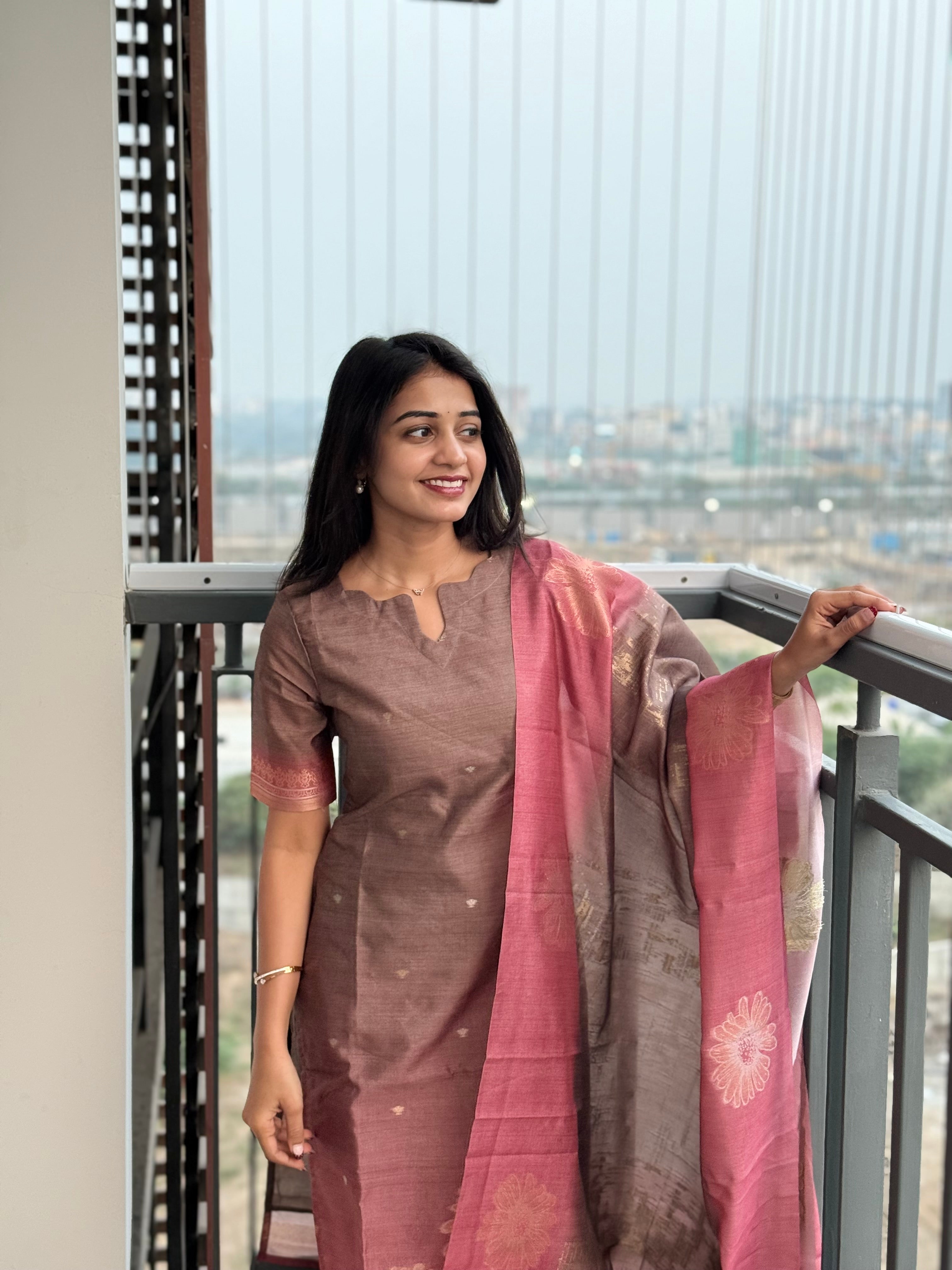 Rosy dusk ombre 3 piece suit