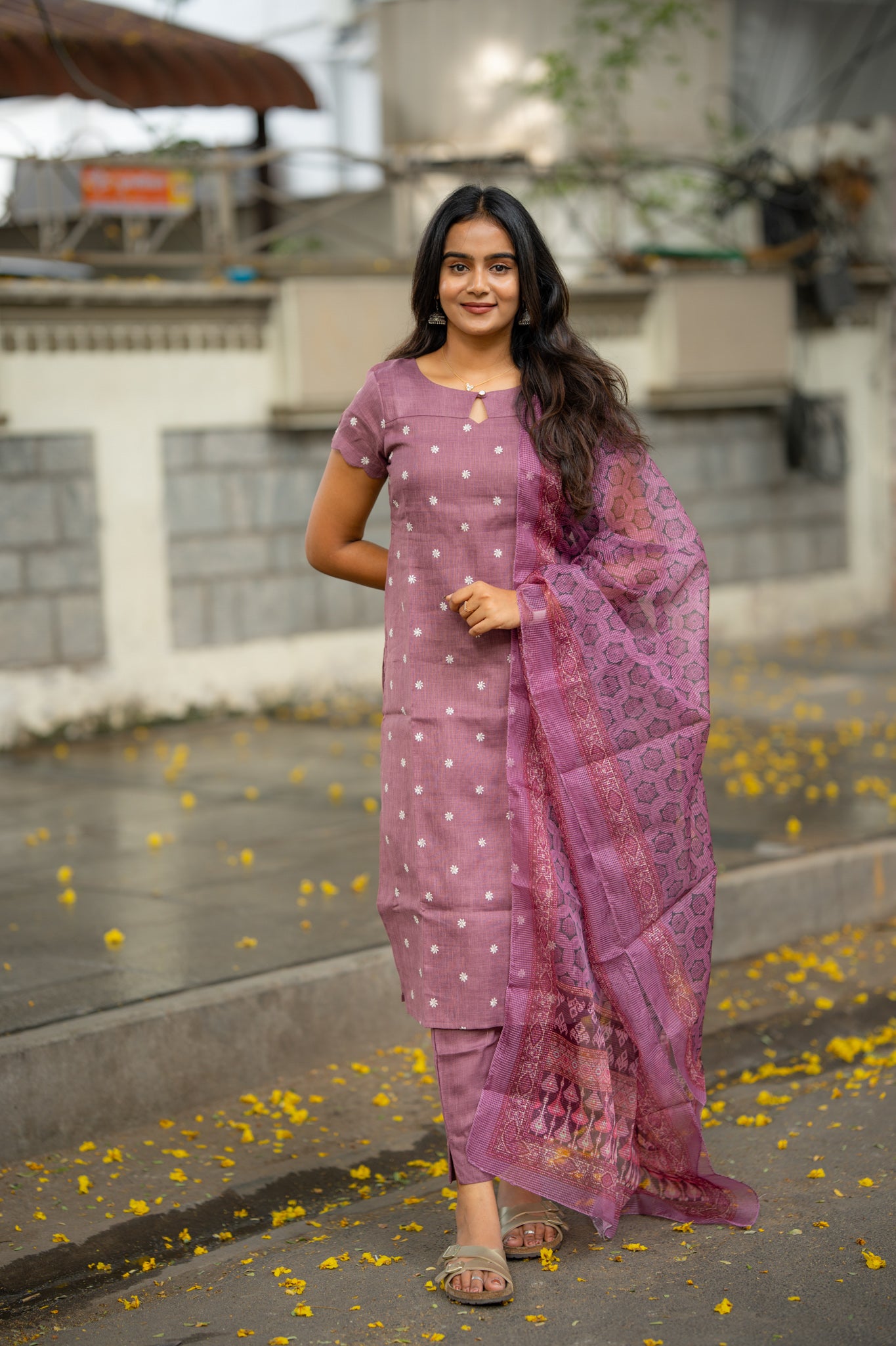 Dusty Petals linen 3 Piece Set