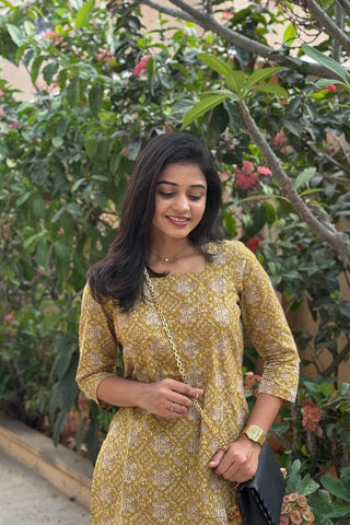 Yellow Short Kurti
