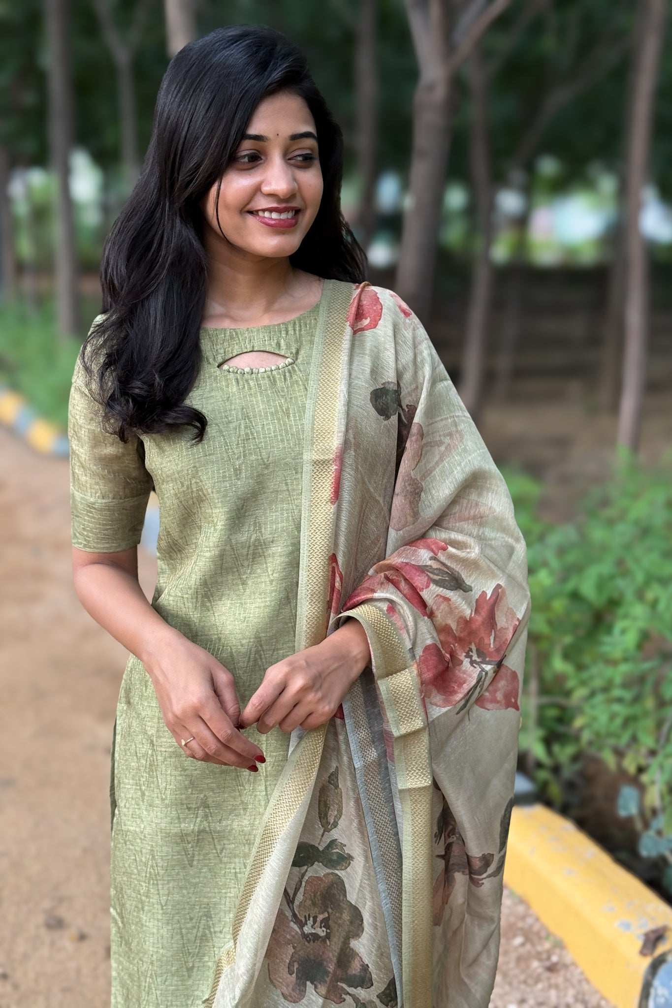 Chanderi silk kurti and dupatta