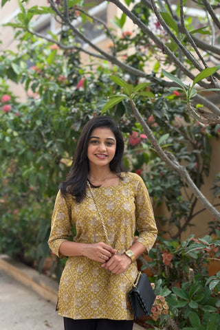 Yellow Short Kurti