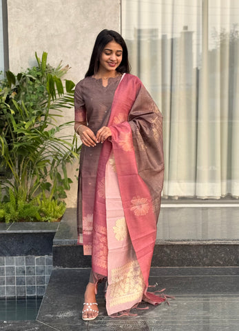 Rosy dusk ombre 3 piece suit
