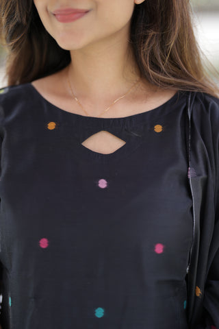 Black tissue silk 3 piece suit