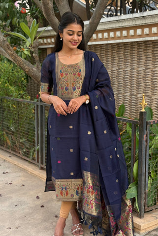 Moonflower jamdhani kurti and dupatta