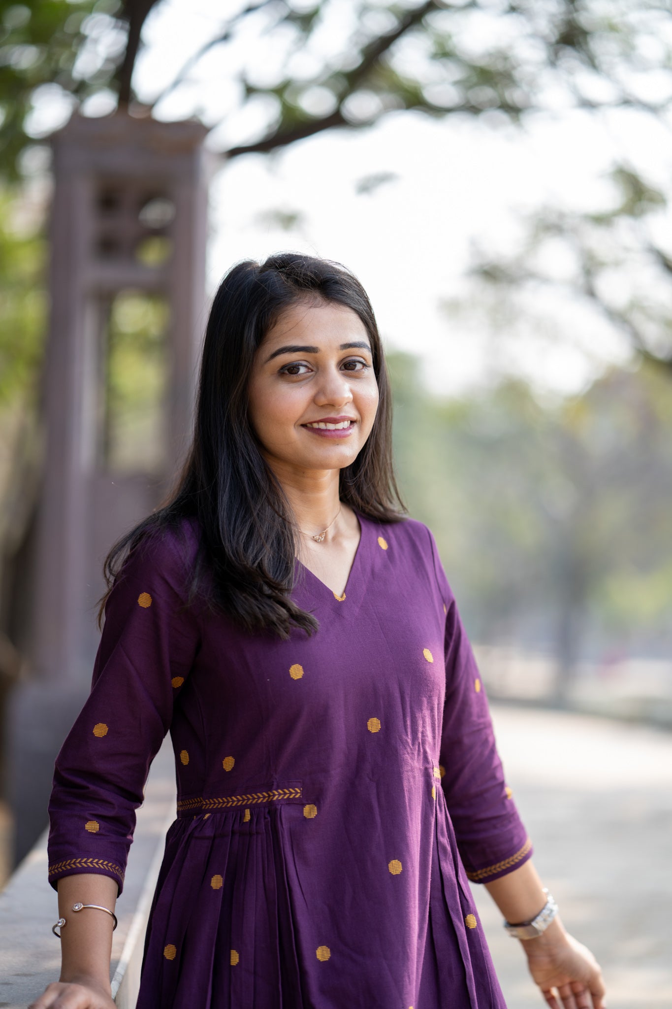 Wine Inked Aline handloom kurta set