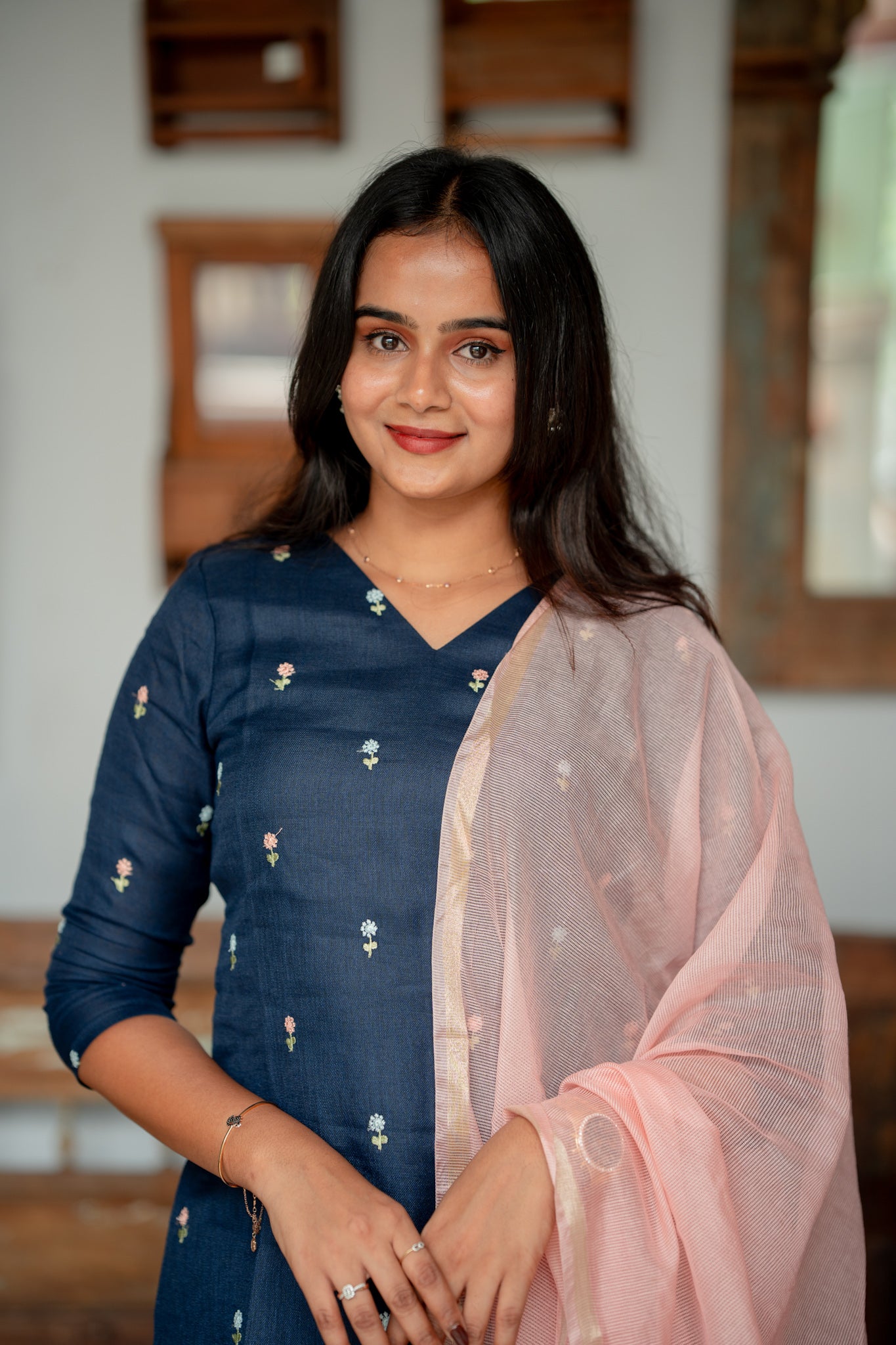 Indigo blush Linen 3 Piece Suit