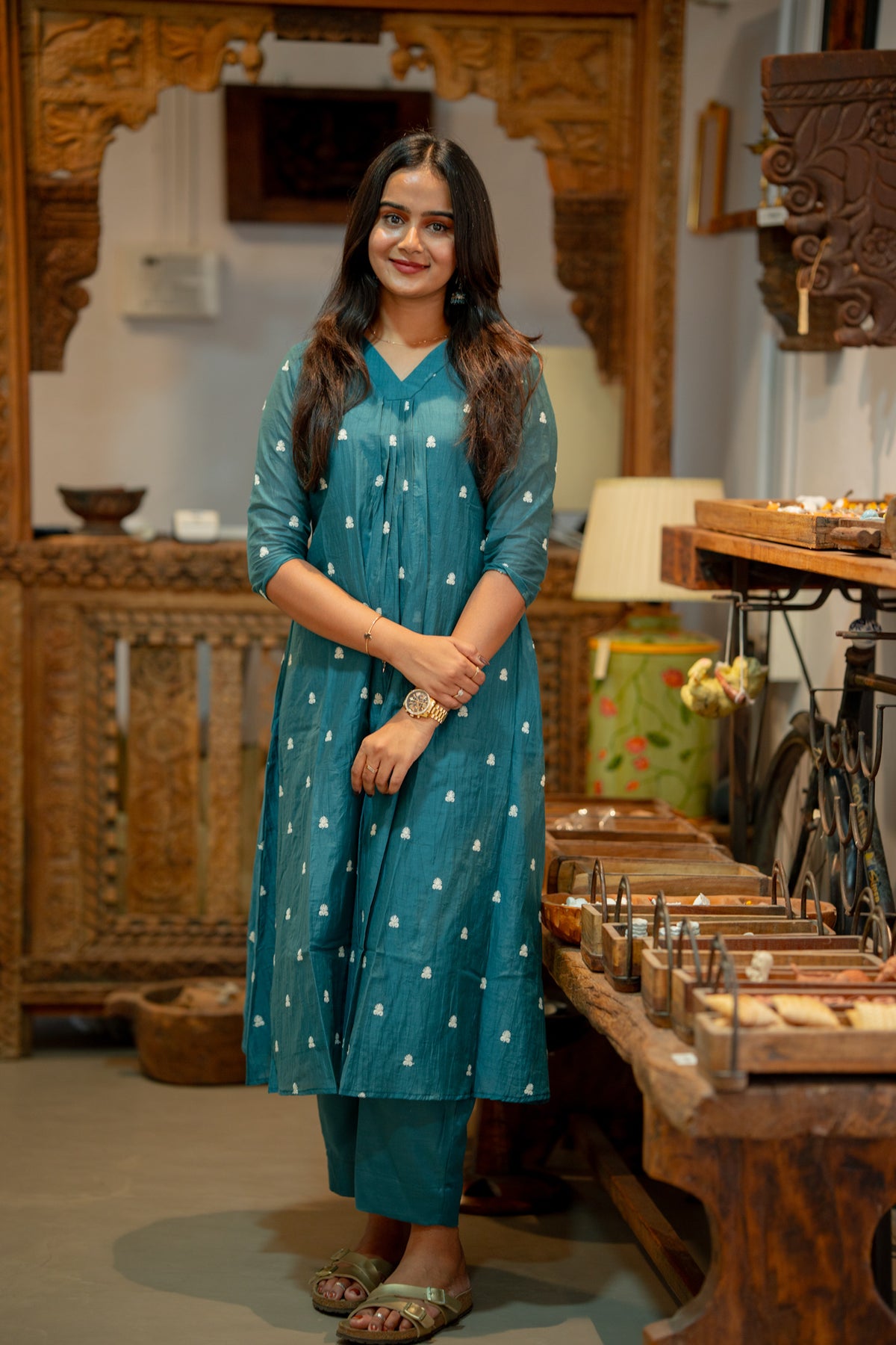 Peacock Haze A-Line Kurtaset