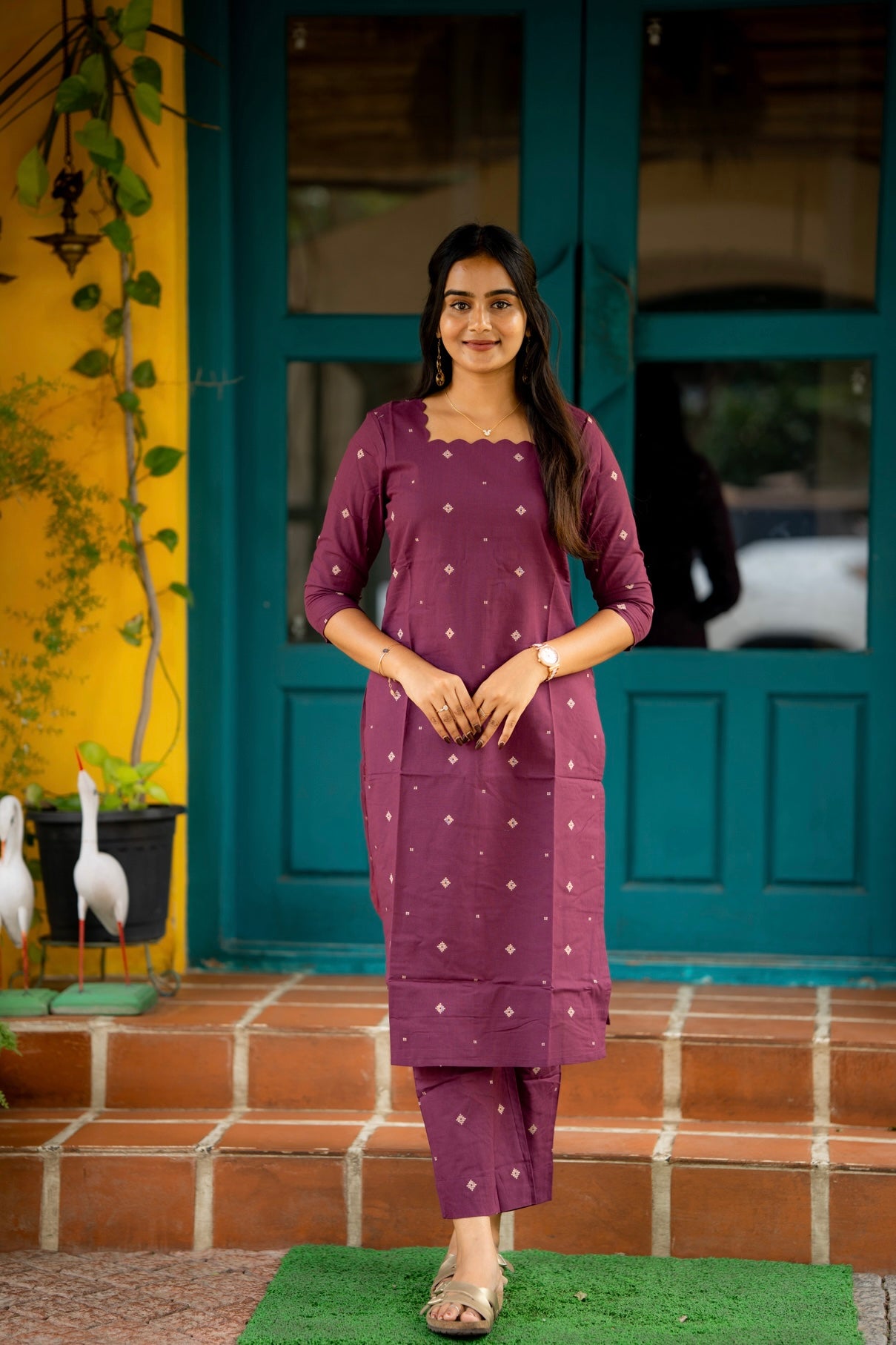Plum Serenade handloom Coords