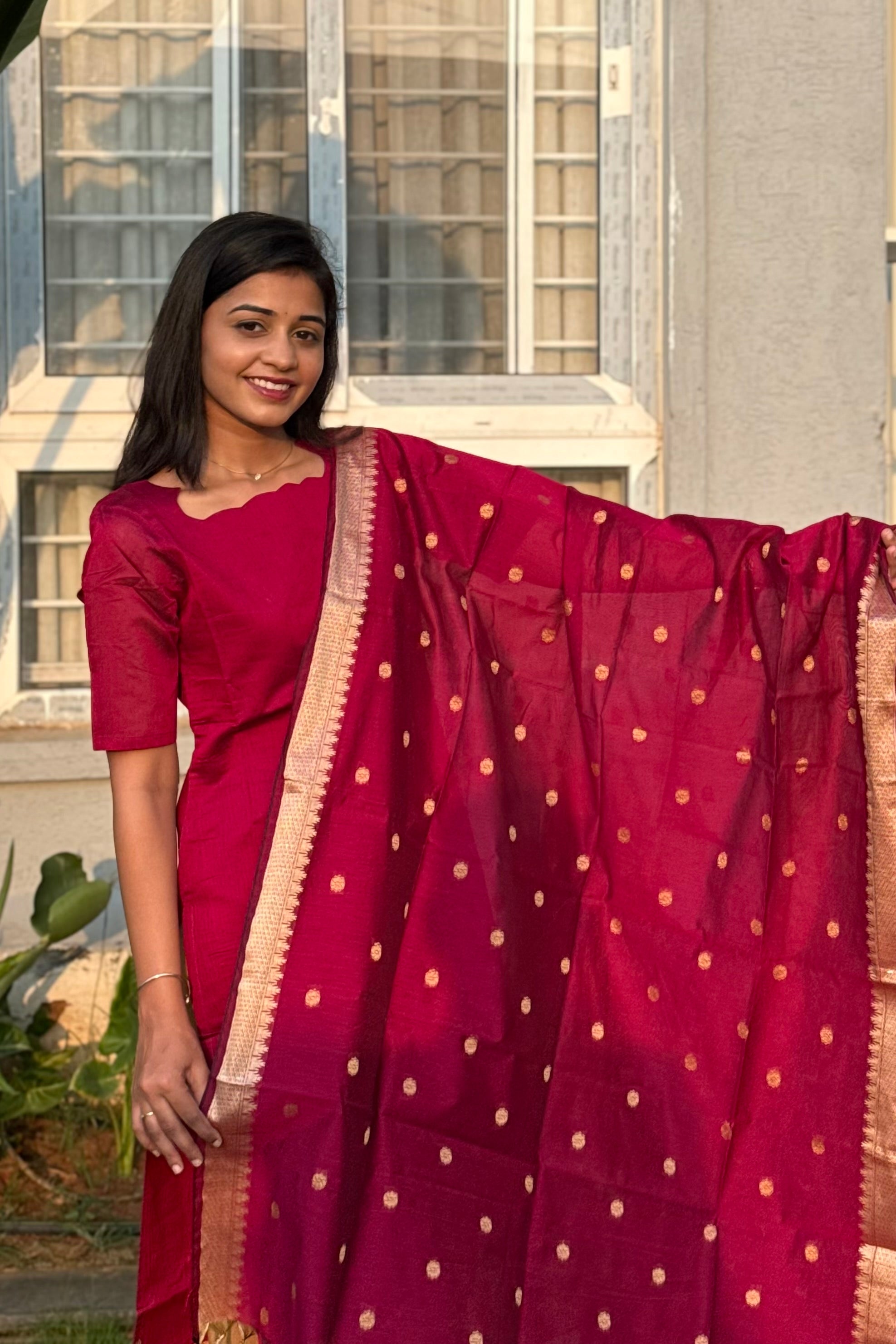 Silk Kurti and dupatta