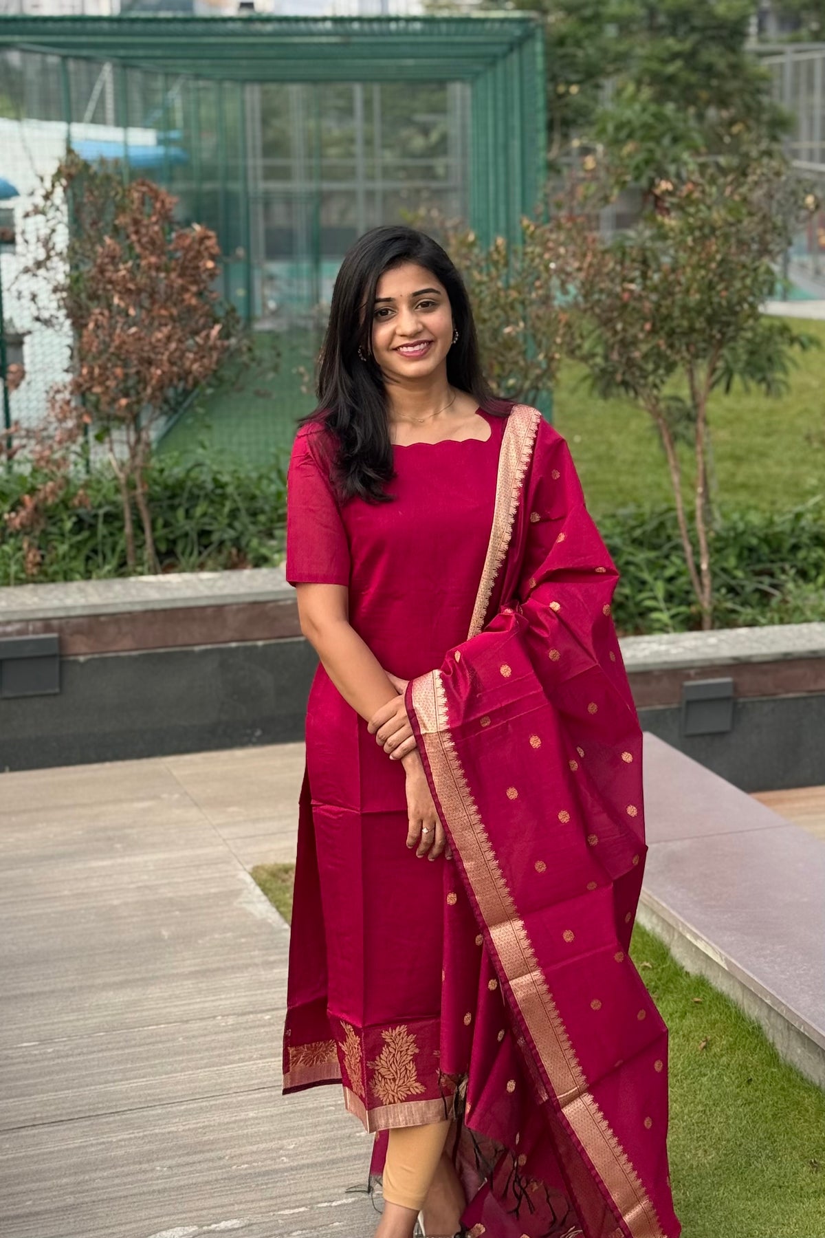 Silk Kurti and dupatta