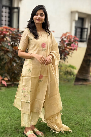 Tissue silk kurti and dupatta