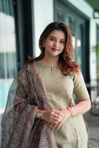 Earthy Serenity Linen 3 piece suit