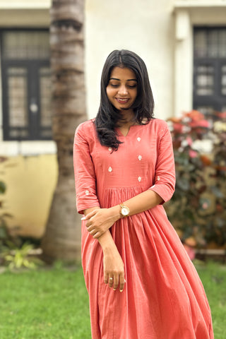 Muted Coral A line maxi