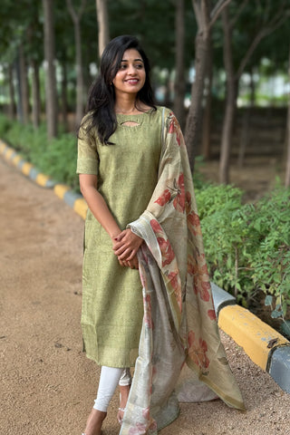 Chanderi silk kurti and dupatta