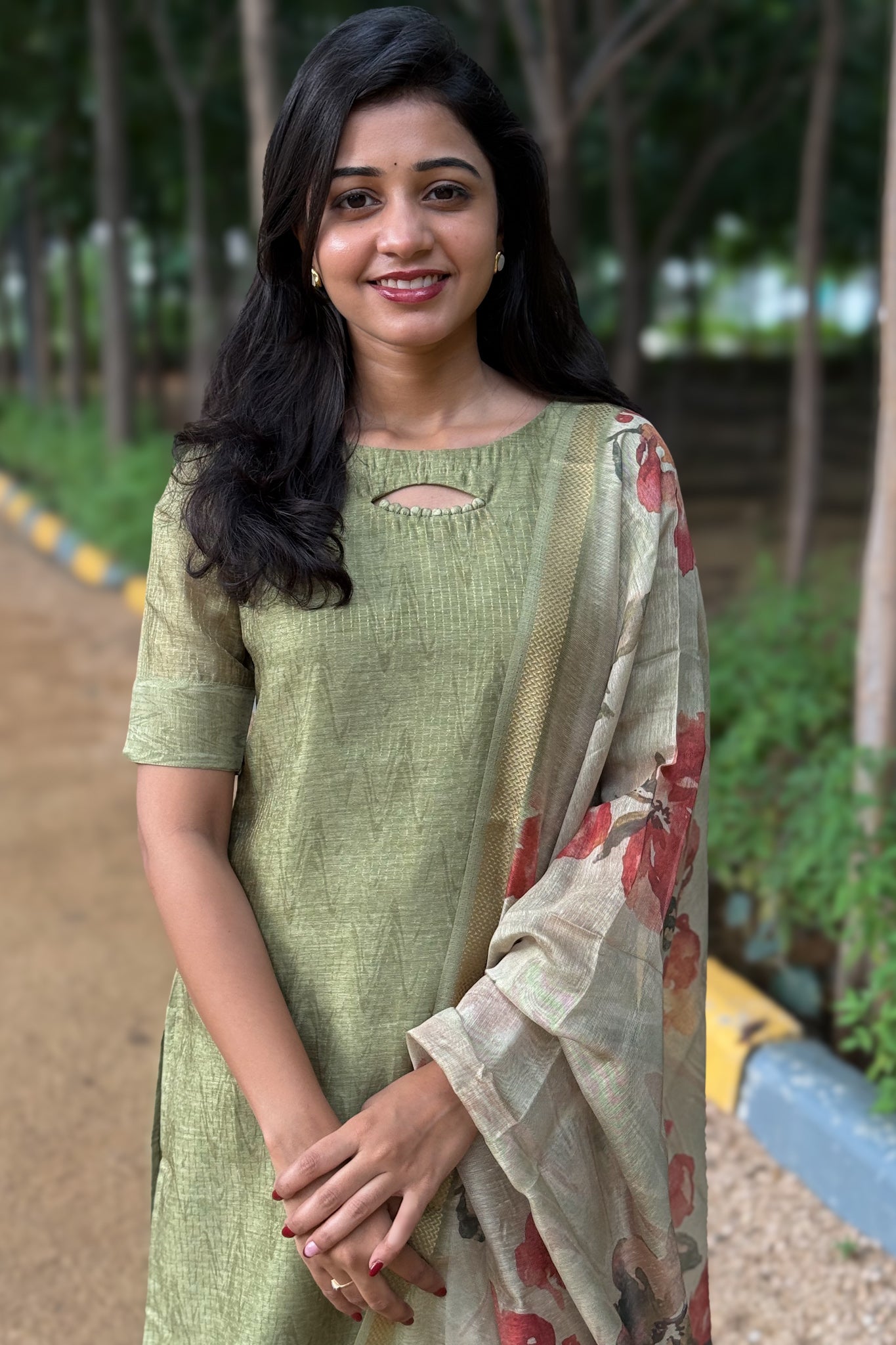 Chanderi silk kurti and dupatta