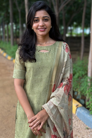 Chanderi silk kurti and dupatta