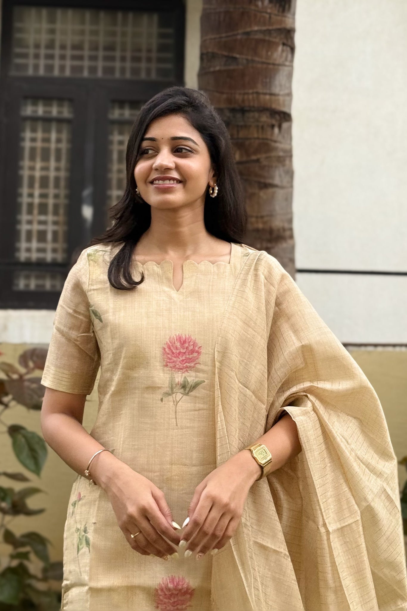 Tissue silk kurti and dupatta
