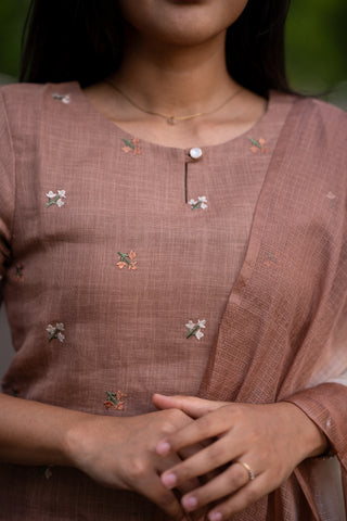 Almond Blush Linen 3 piece suit