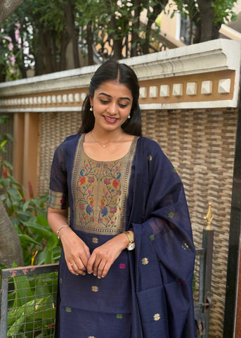 Moonflower jamdhani kurti and dupatta