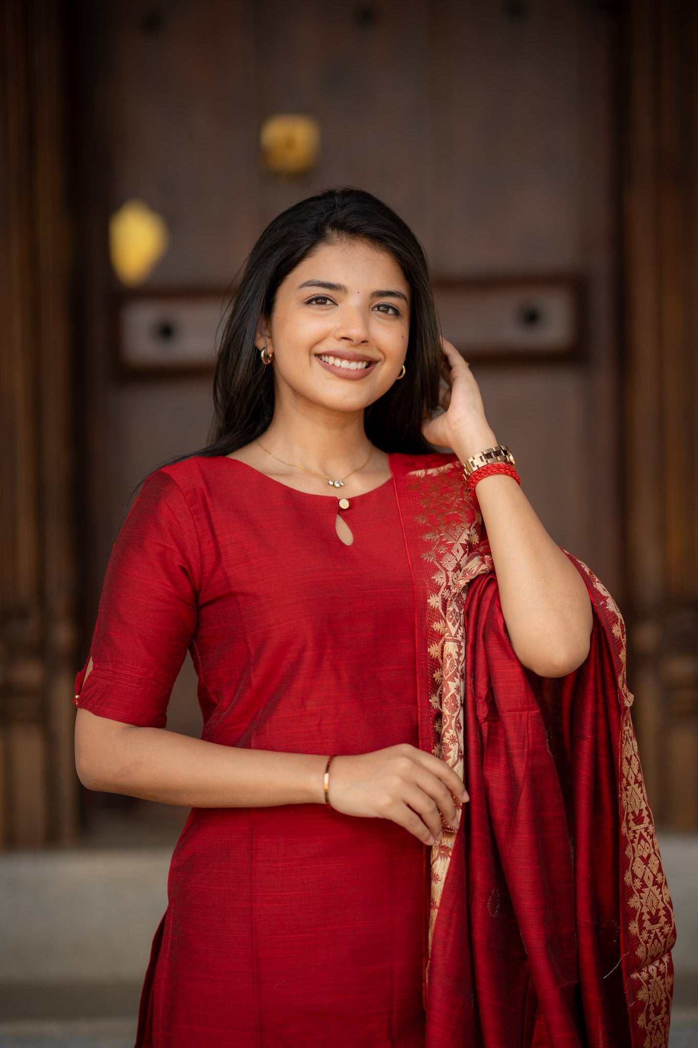Scarlet Charm Rawsilk 3 pc suit