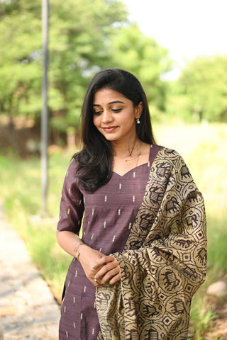 Vintage Plum Rawsilk 3 piece suit