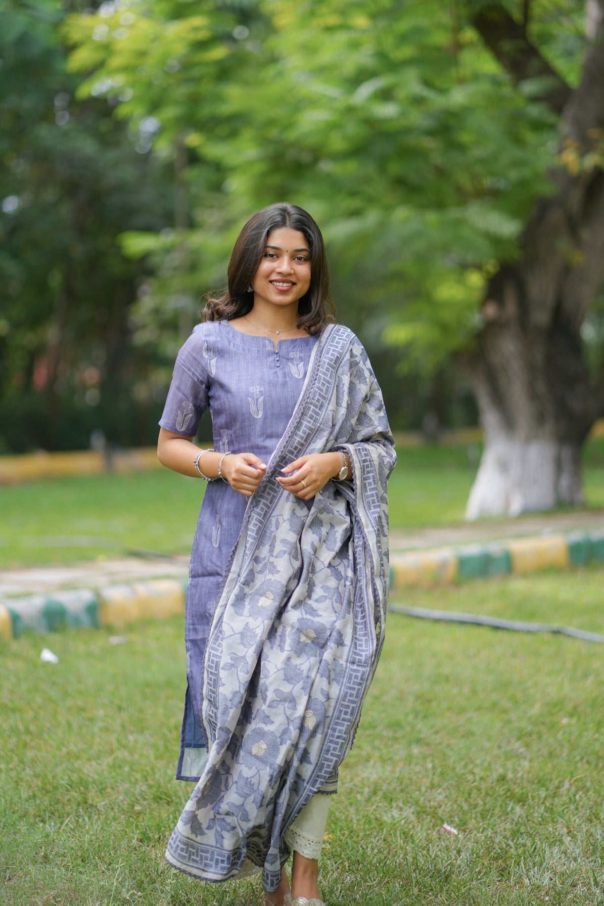 Neeli kurti and dupatta