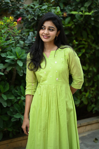 Mul cotton A-line Maxi