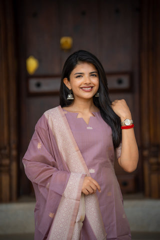 Rosewood Elegance jamdhani 3 piece suit