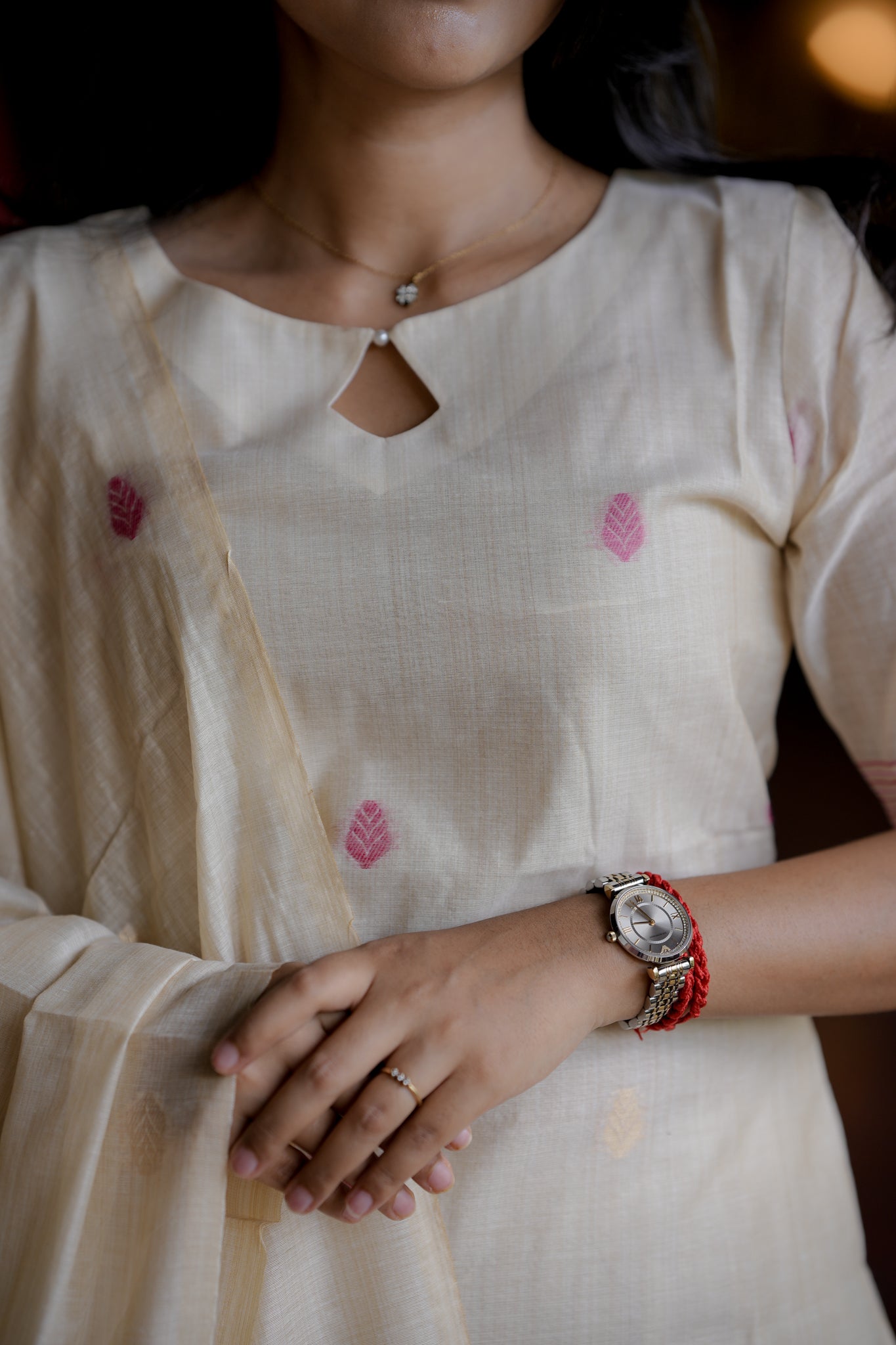 Ivory Rosette 3 Piece Suit
