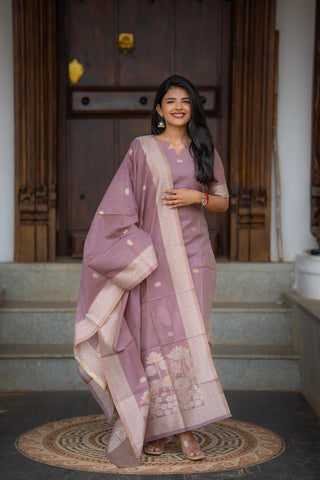 Rosewood Elegance jamdhani 3 piece suit