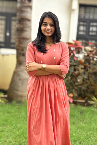 Muted Coral A line maxi