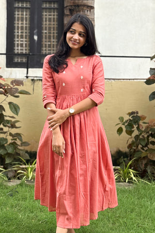 Muted Coral A line maxi