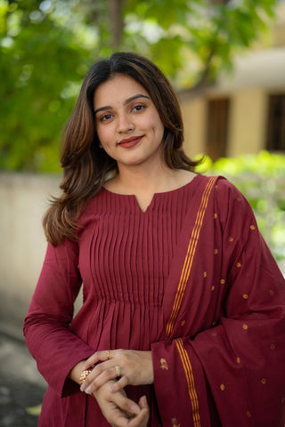 Scarlet Aura Cotton 3 piece suit