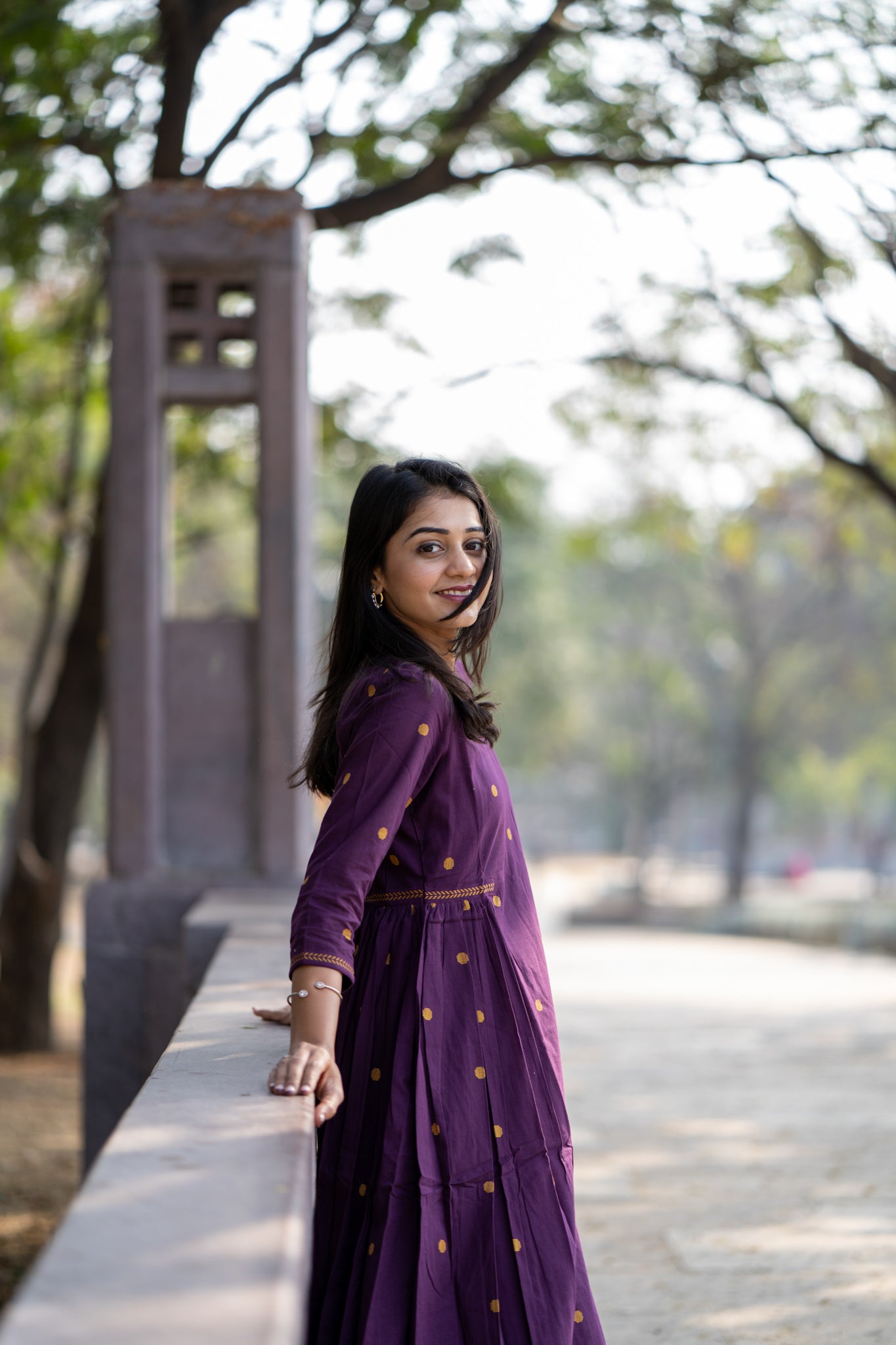 Wine Inked Aline handloom kurta set