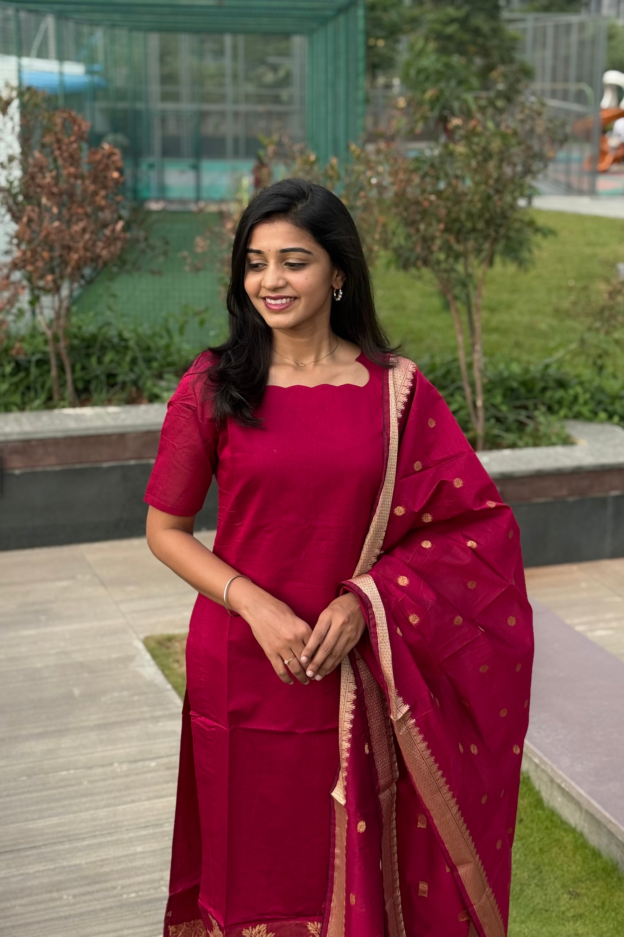 Silk Kurti and dupatta