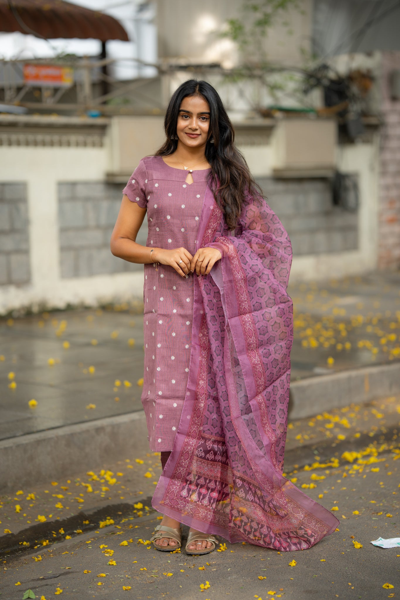 Dusty Petals linen 3 Piece Set