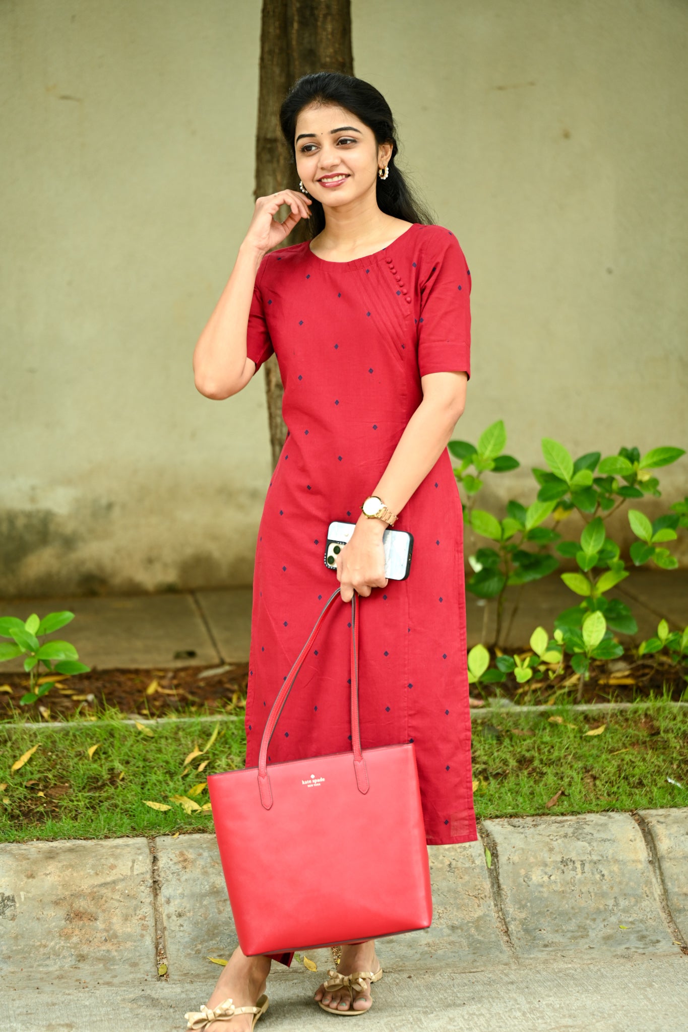 Red Handloom kurtaset