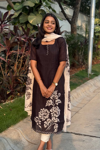 Black Luna kurti and dupatta