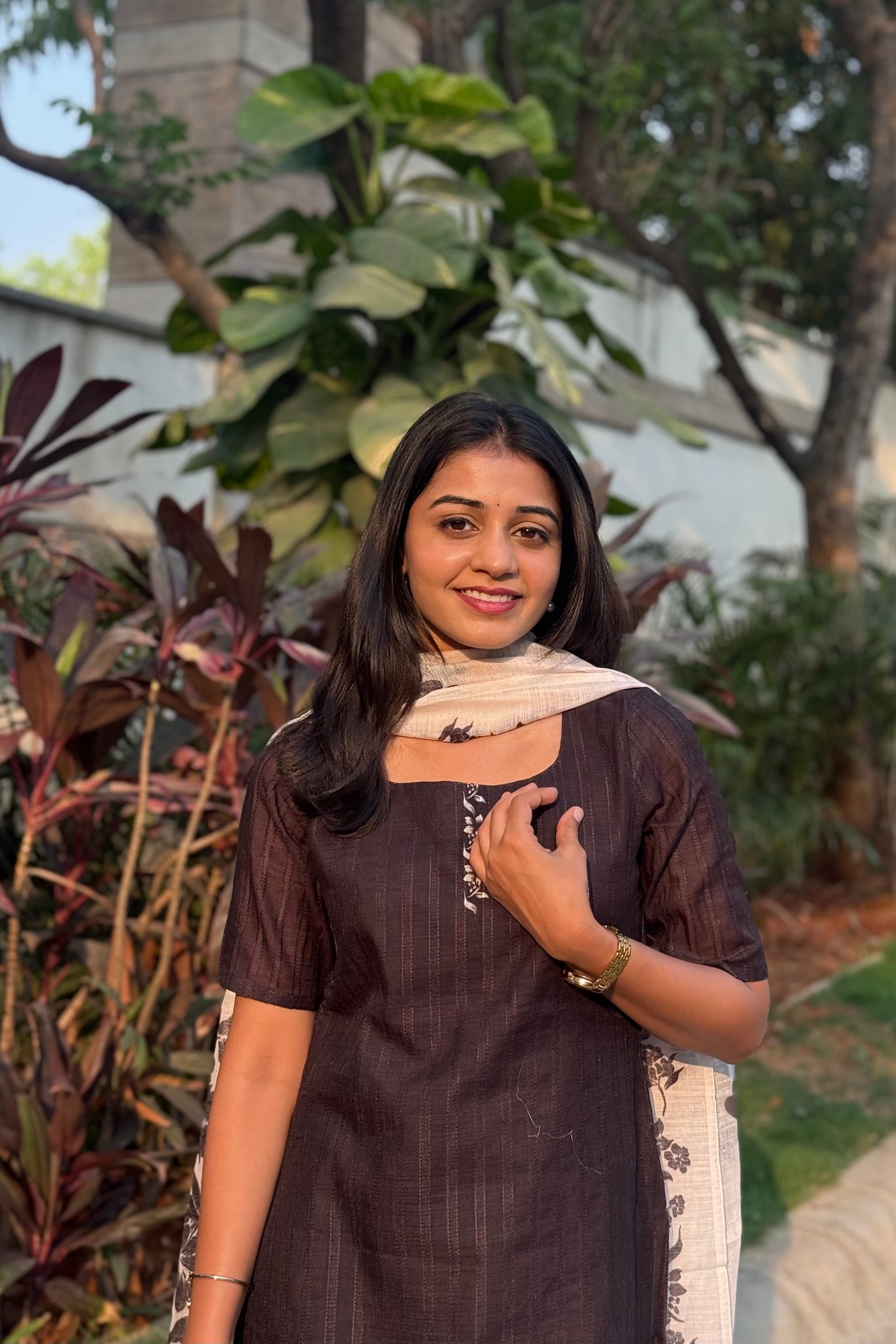 Black Luna kurti and dupatta