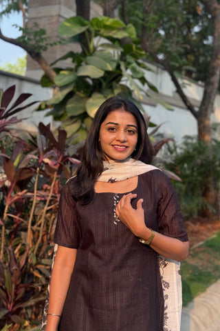 Black Luna kurti and dupatta