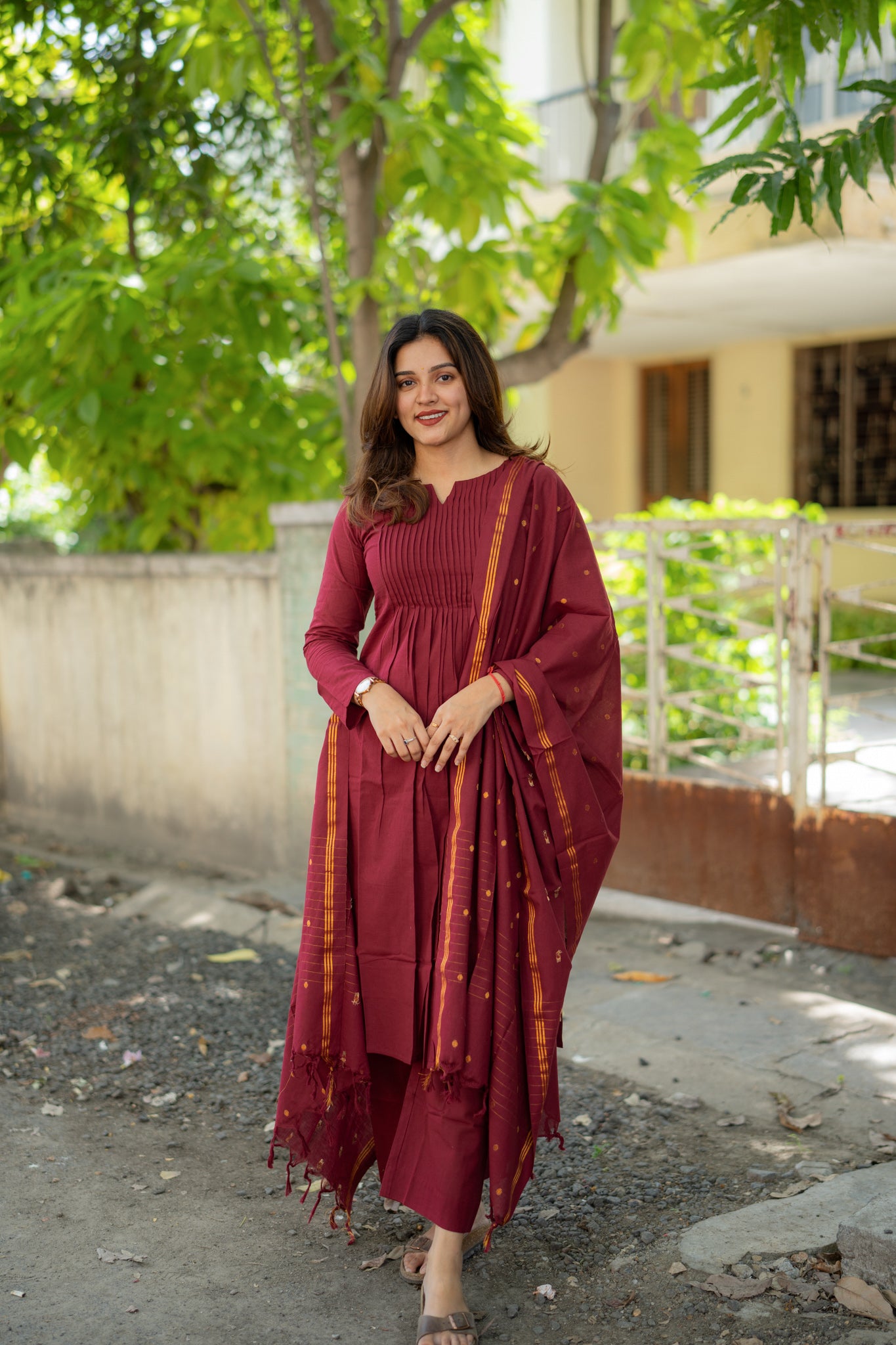Scarlet Aura Cotton 3 piece suit