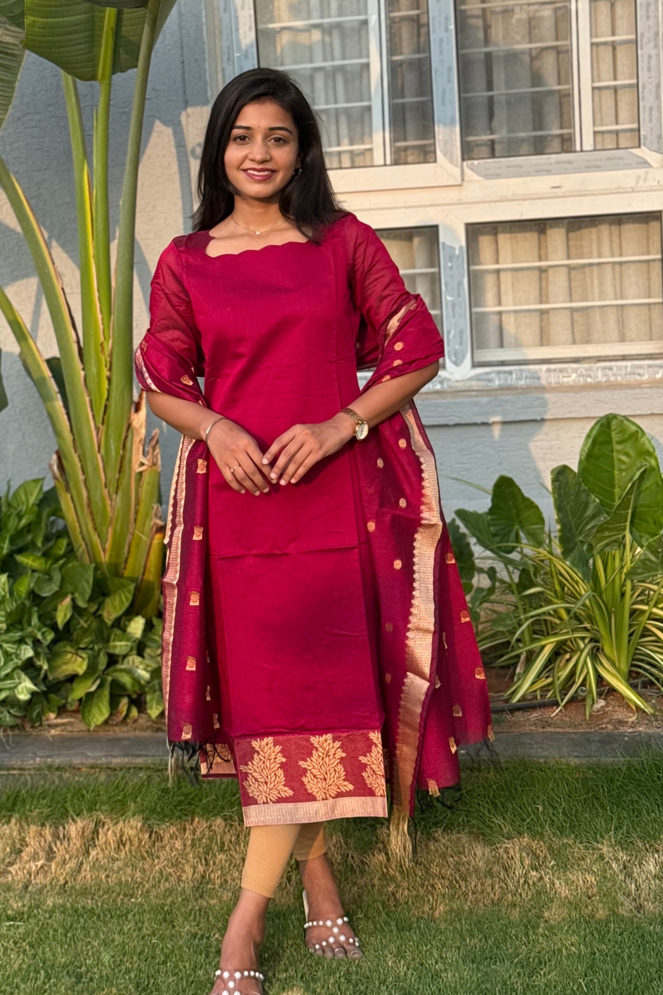 Silk Kurti and dupatta