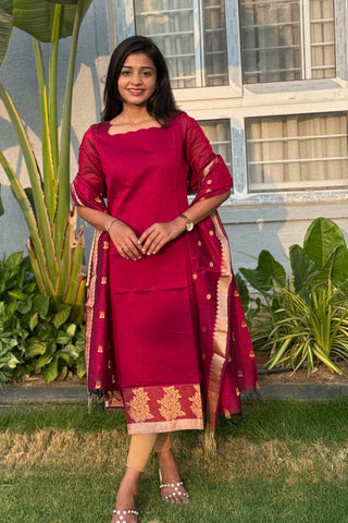 Silk Kurti and dupatta