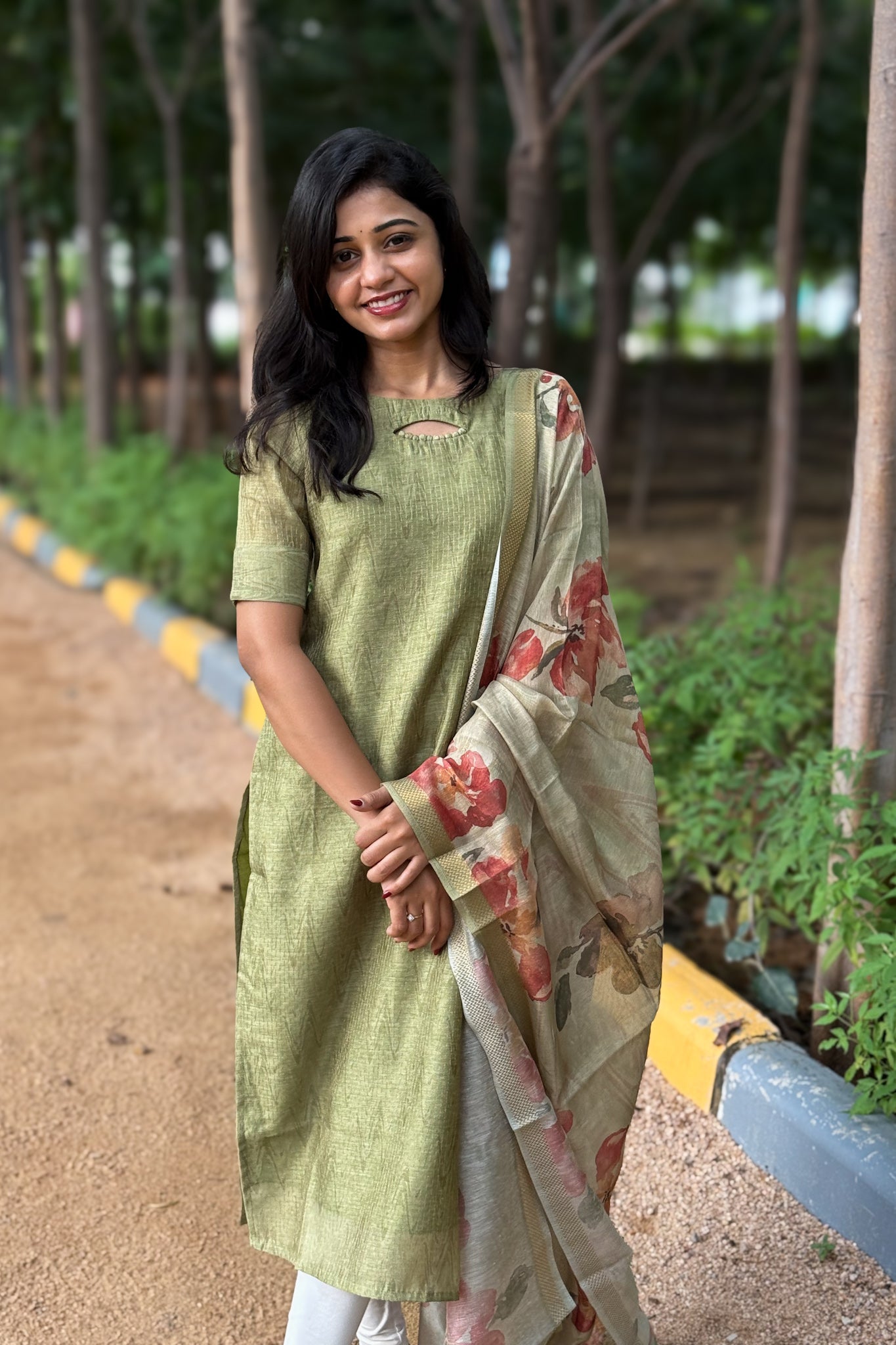 Chanderi silk kurti and dupatta