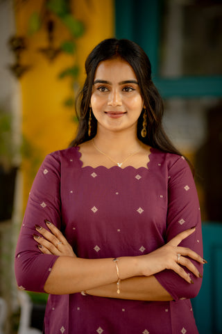 Plum Serenade handloom Coords