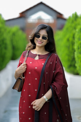 Crimson Noir Bloom 3 piece Suit