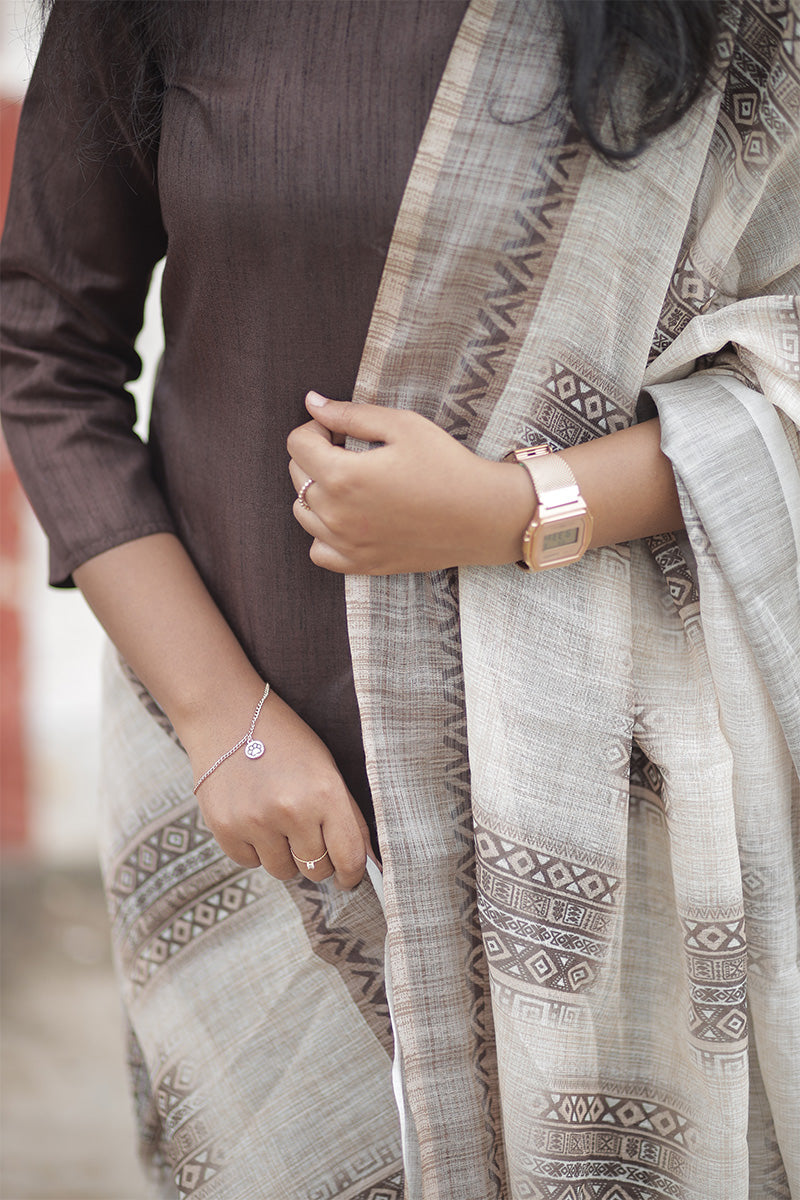 Raw silk kurti with dupatta