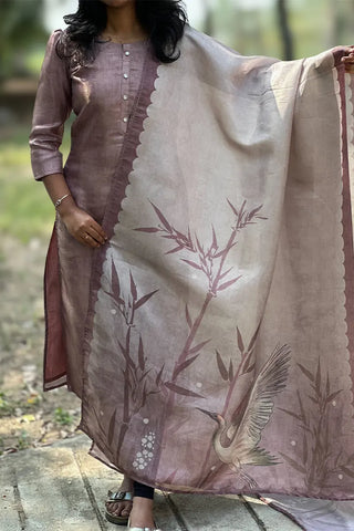 Tissue silk kurti with dupatta