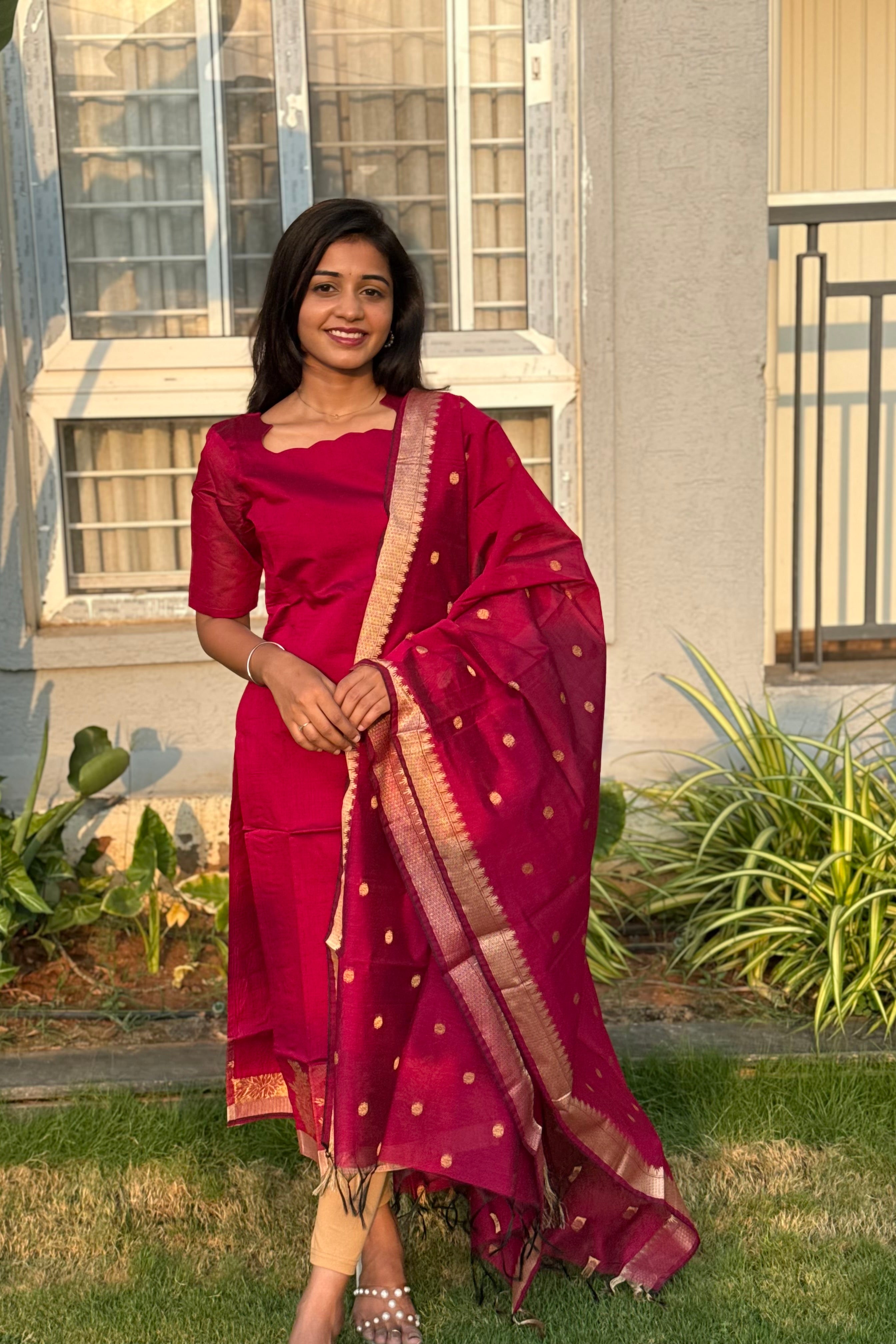 Silk Kurti and dupatta